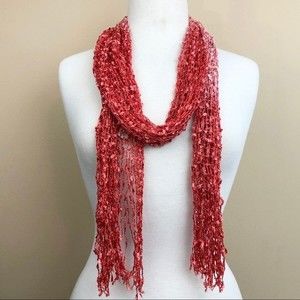 Pink Tones Ombré Confetti Fringe Scarf